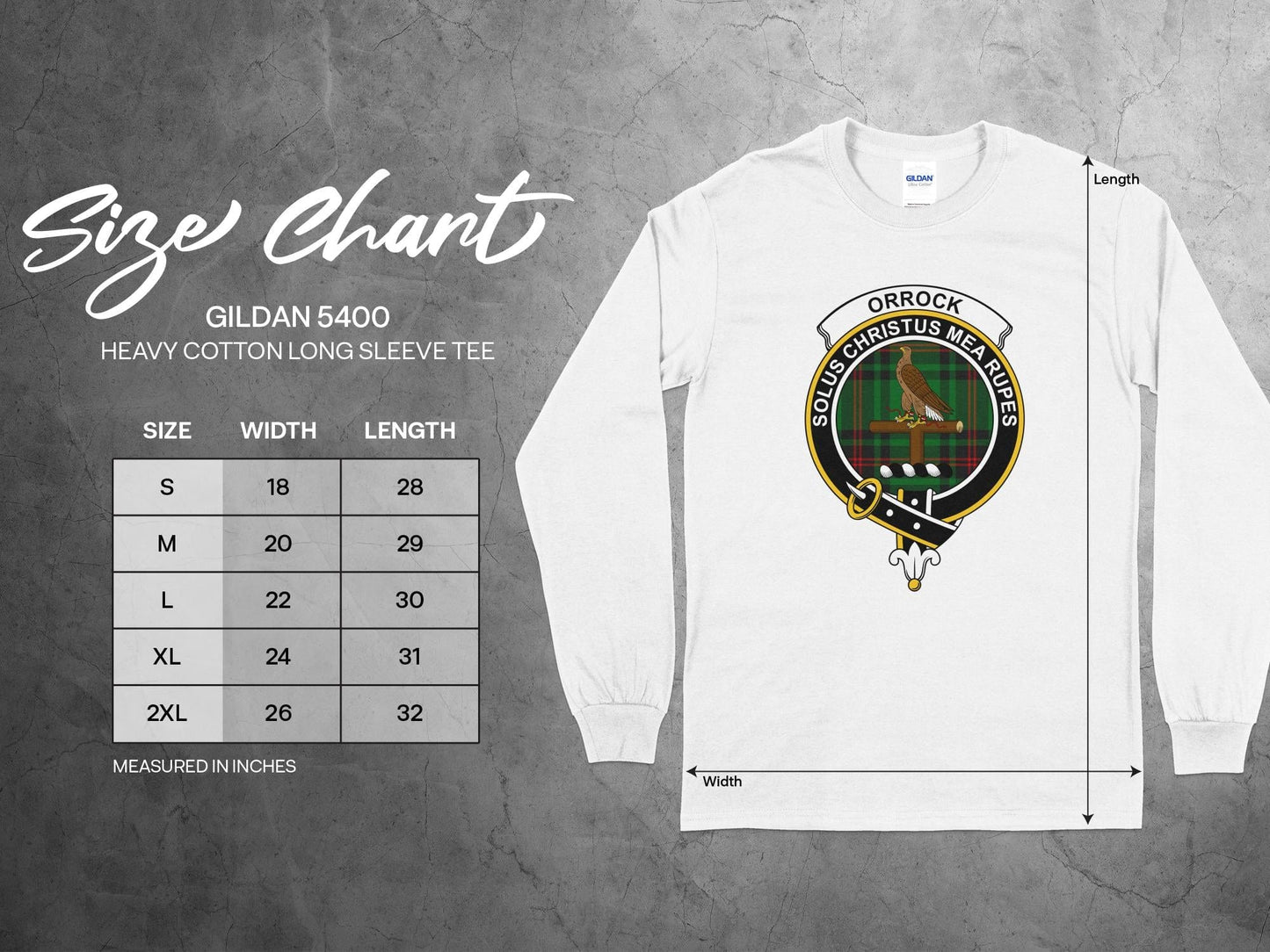 Physical Item Orrock Scottish Clan Crest Tartan long sleeve tee sweatshirt hoodie