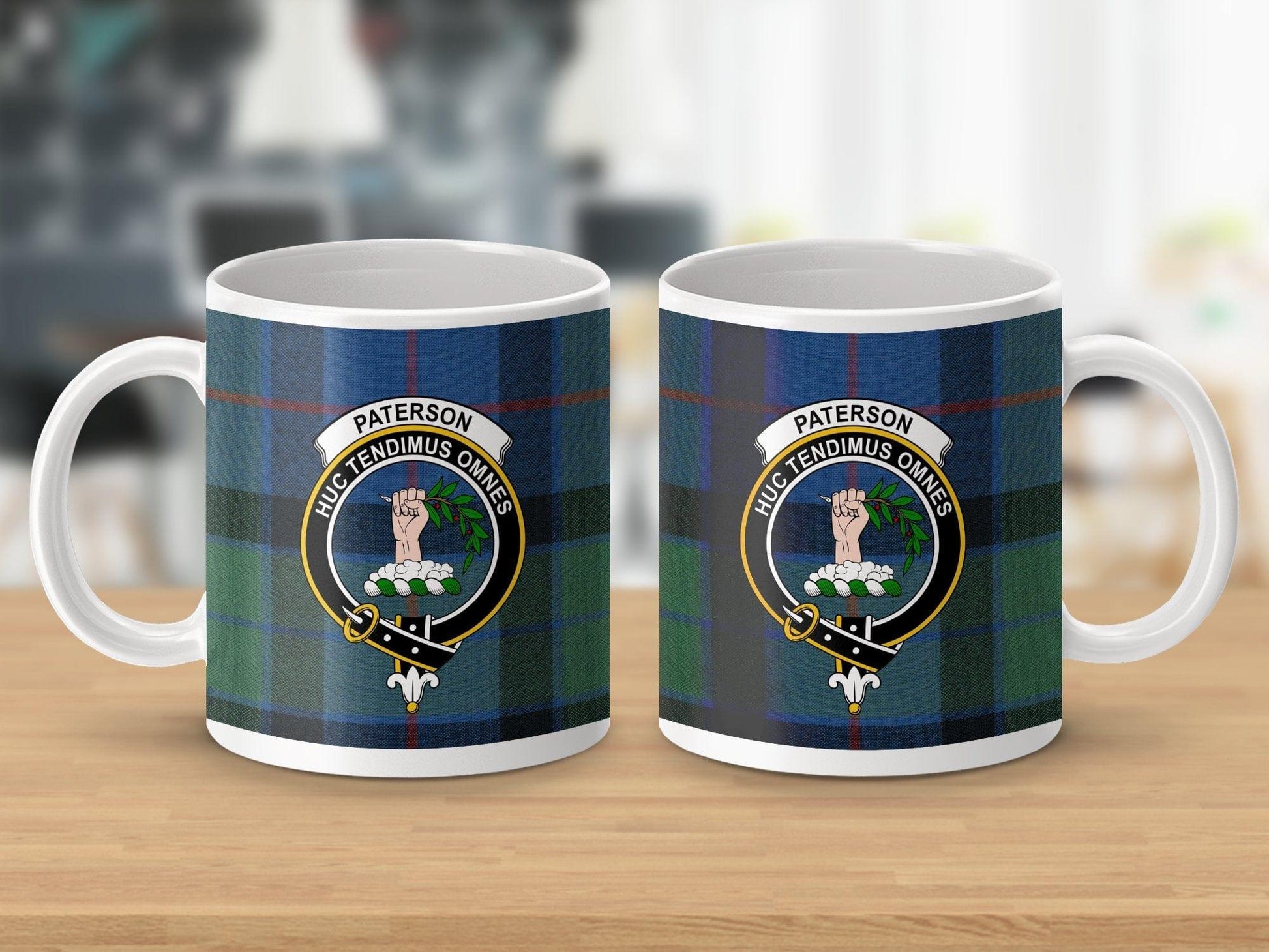 Paterson Clan Crest Tartan Scottish Mug - Celtic Ancestry Gifts