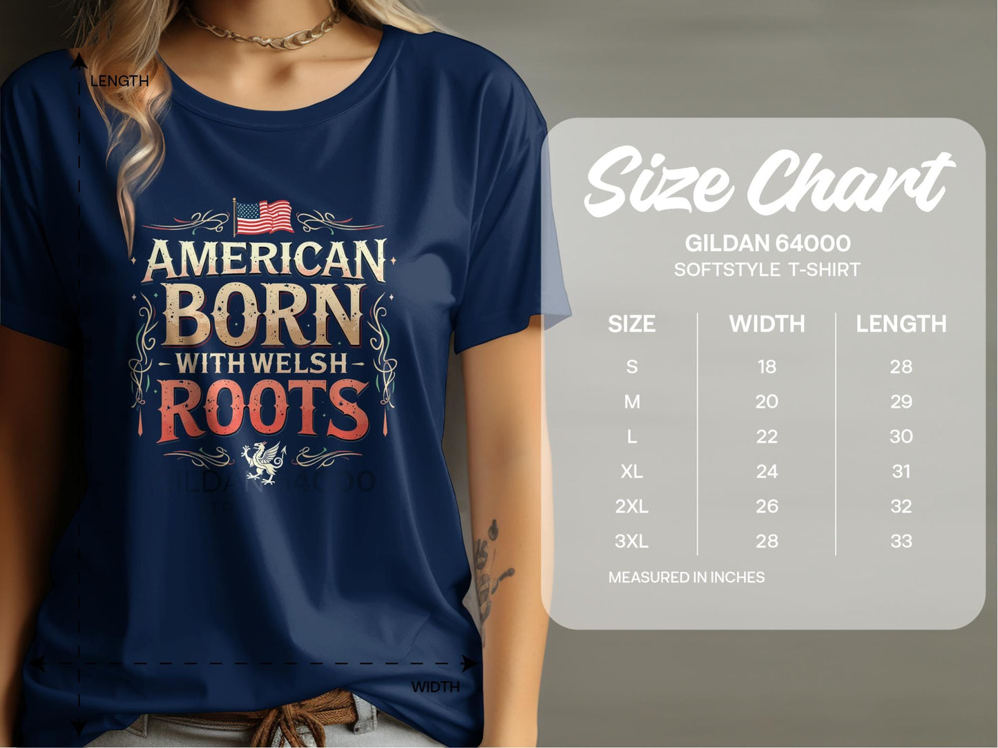 Physical Item Patriotic American Born With Welsh Roots Graphic T-Shirt