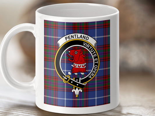 Physical Item Pentland Clan Scottish Tartan Crest Mugs