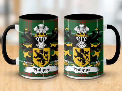 Physical Item Philipps Welsh Surname Tartans Background Mug