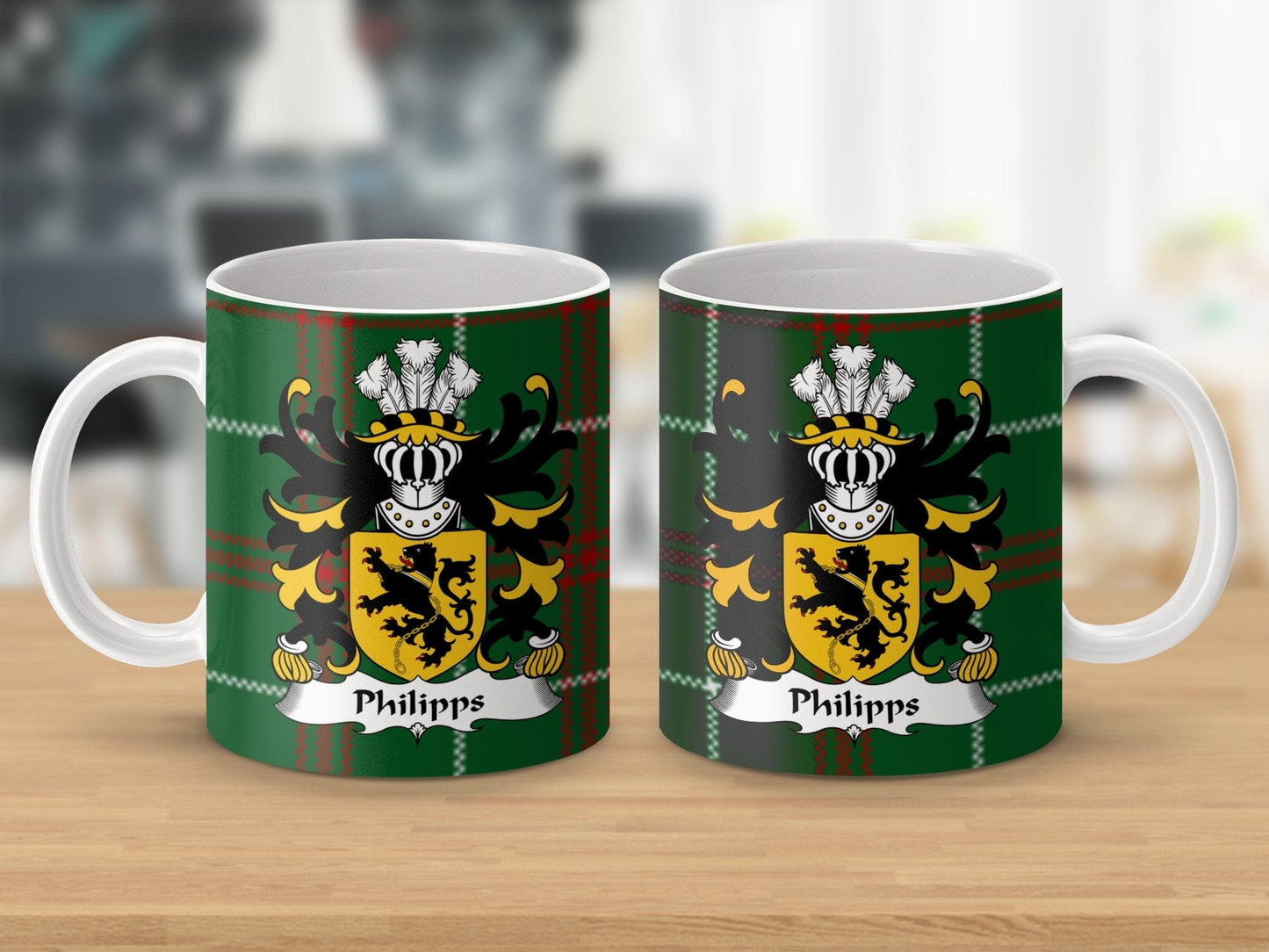 Physical Item Philipps Welsh Surname Tartans Background Mug