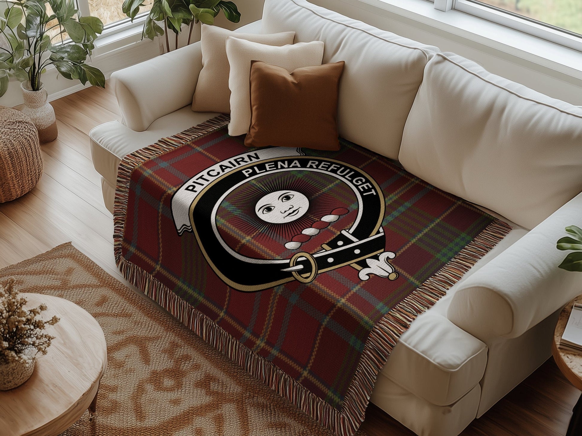 Physical Item Pitcairn Clan Scottish Tartan Woven Blanket