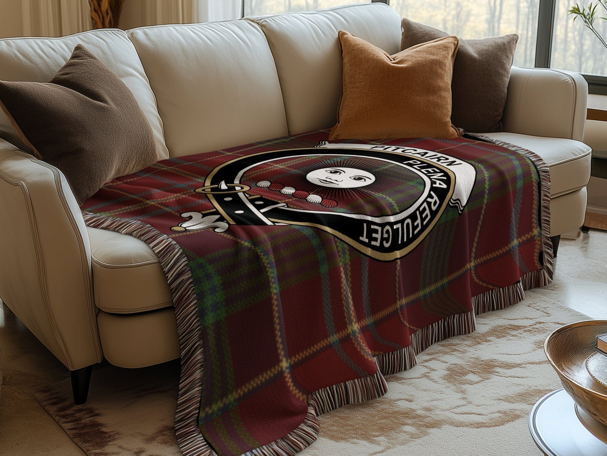 Physical Item Pitcairn Clan Scottish Tartan Woven Blanket