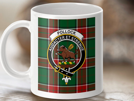 Physical Item Pollock Clan Audacter et Strenue Scottish Mugs