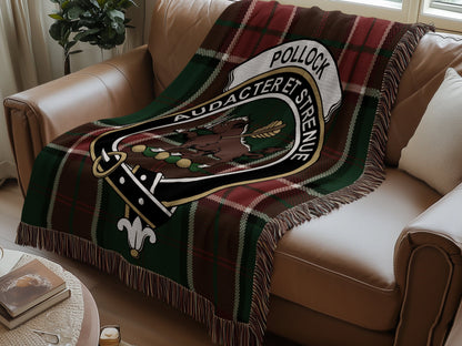 Physical Item Pollock Clan Scottish Tartan Woven Blanket