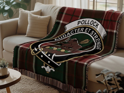 Physical Item Pollock Clan Scottish Tartan Woven Blanket