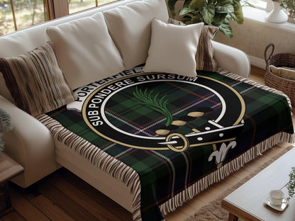 Physical Item Porterfield Clan Crest Tartan Scottish Woven Blanket