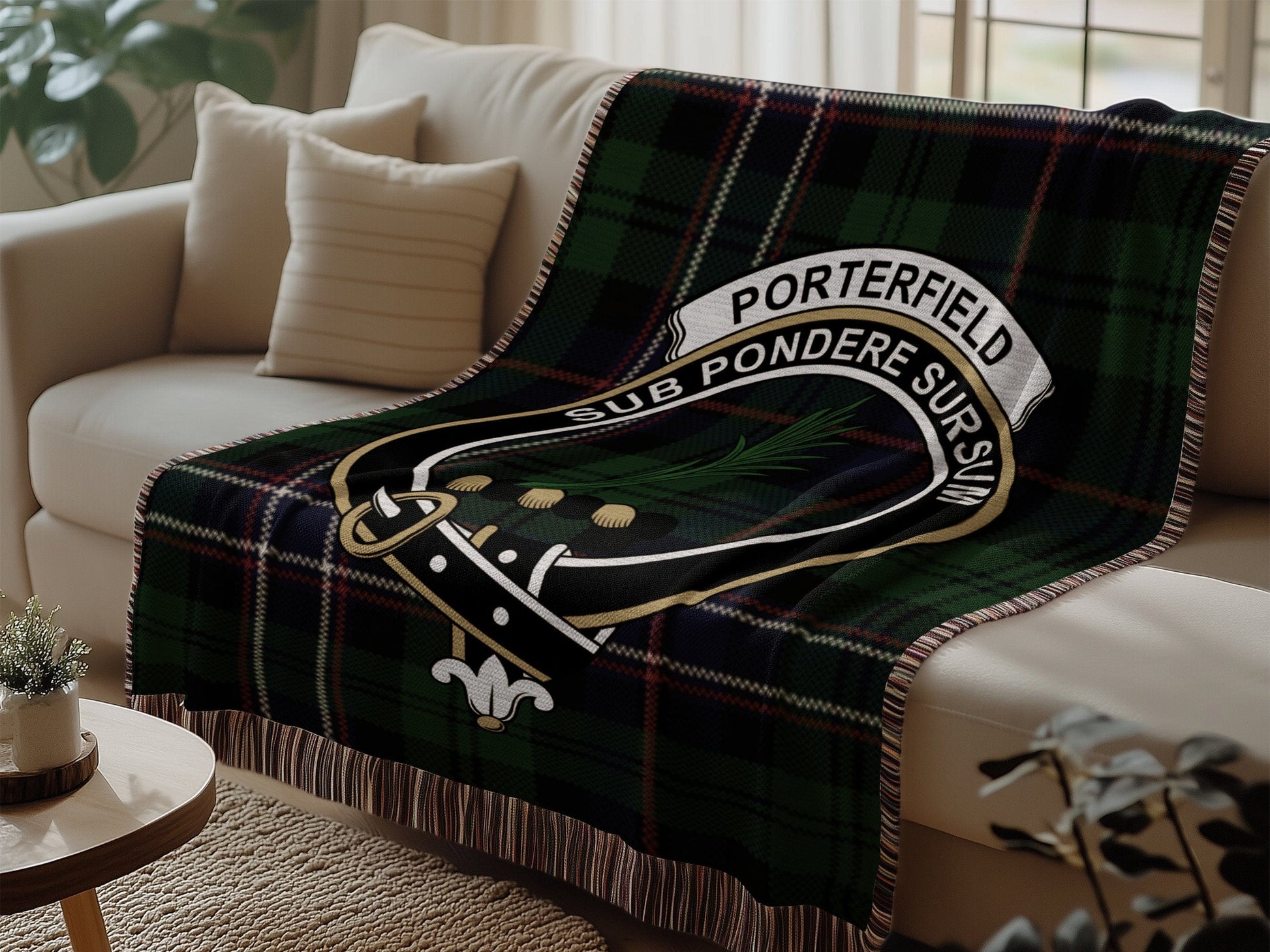 Physical Item Porterfield Clan Scottish Tartan Woven Blanket