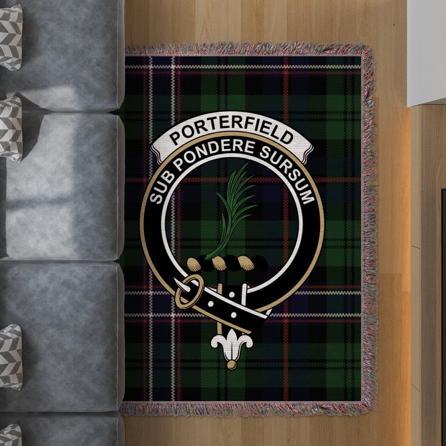 Physical Item Porterfield Clan Scottish Tartan Woven Blanket