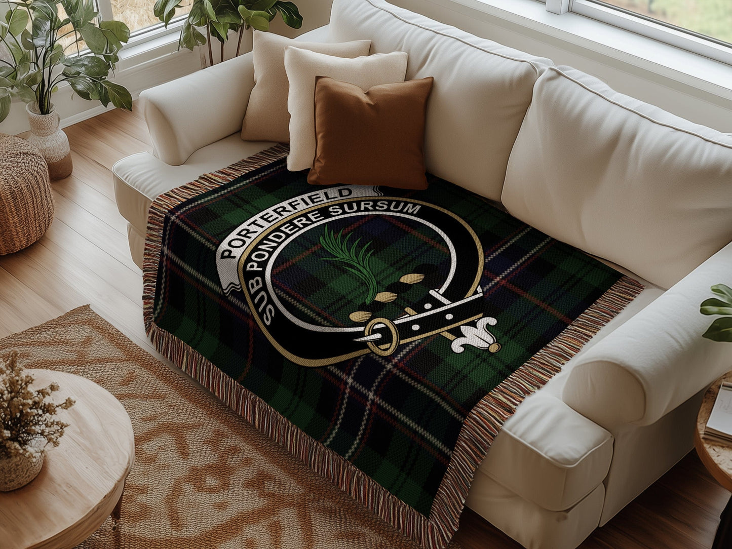 Physical Item Porterfield Clan Scottish Tartan Woven Blanket