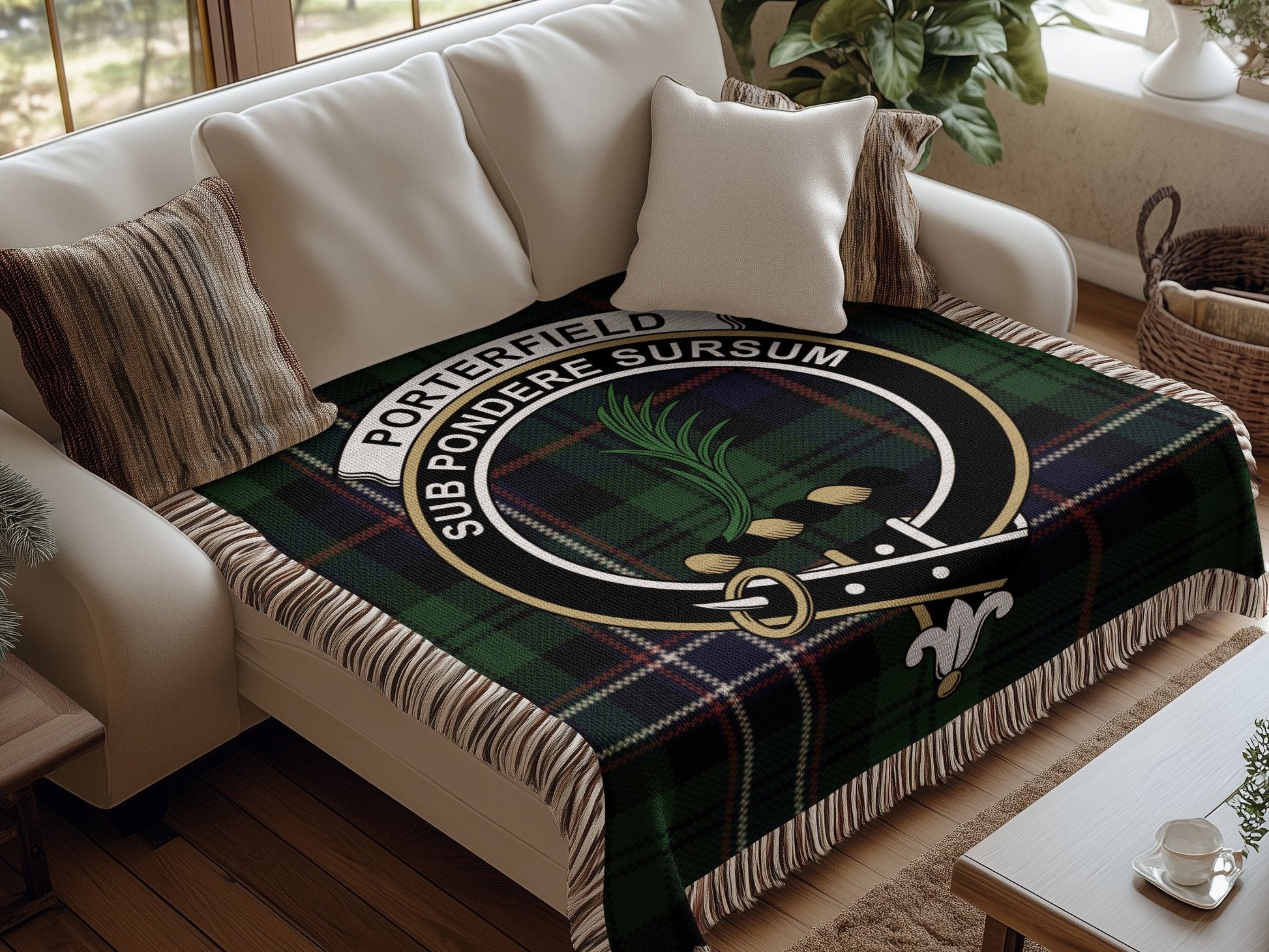 Physical Item Porterfield Clan Scottish Tartan Woven Blanket