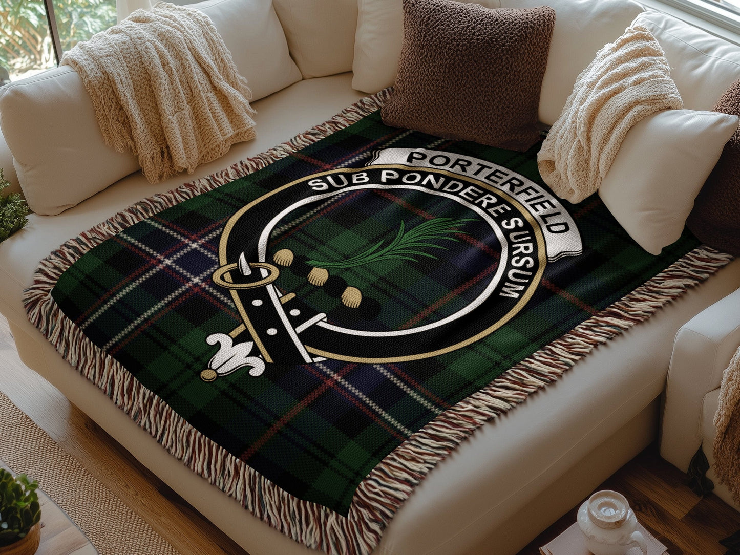 Physical Item Porterfield Clan Scottish Tartan Woven Blanket