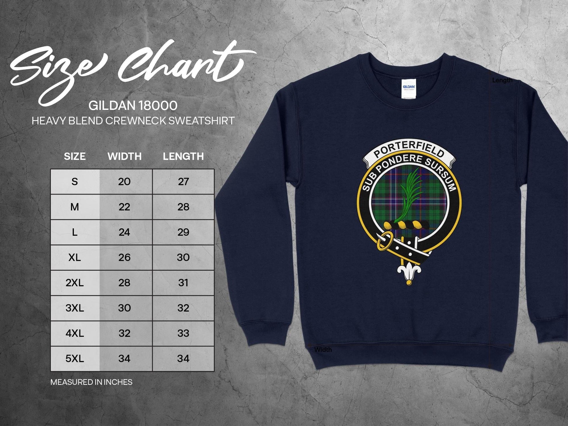 Physical Item Porterfield Scottish Clan Crest Tartan long sleeve tee sweatshirt hoodie