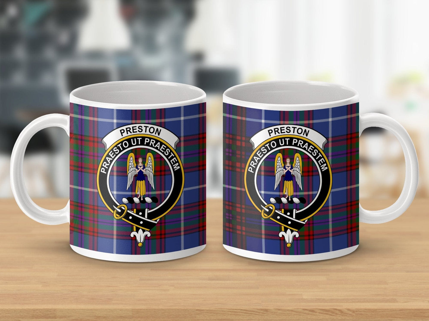 Physical Item Preston Clan Crest Tartan Scottish Mug