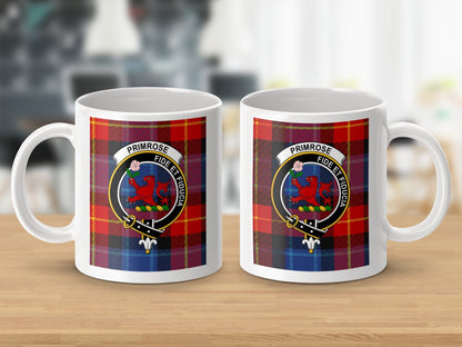 Physical Item Primrose Clan Scottish Tartan Crest Mugs