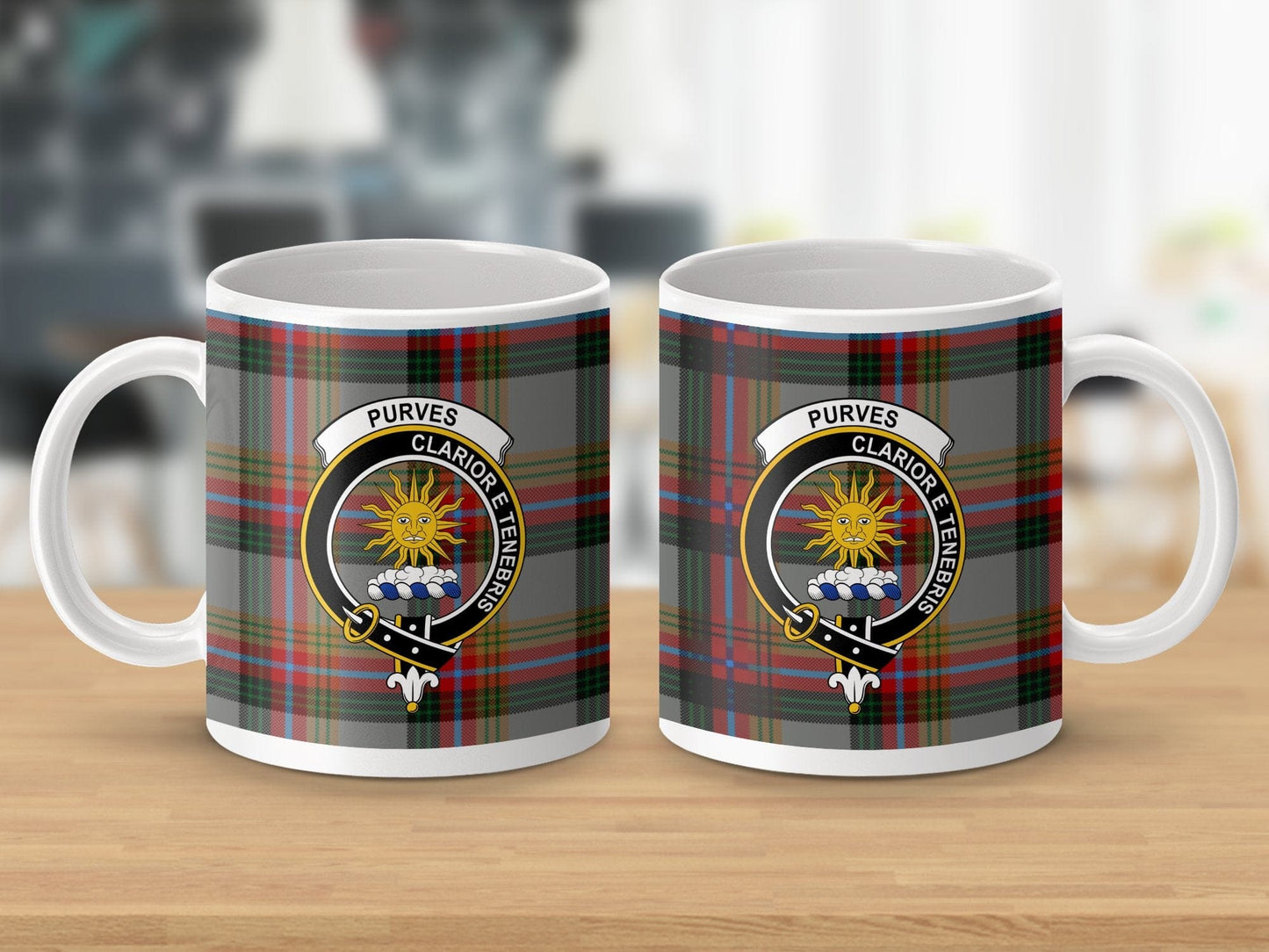 Physical Item Purves Clan Crest Tartan Scottish Mug