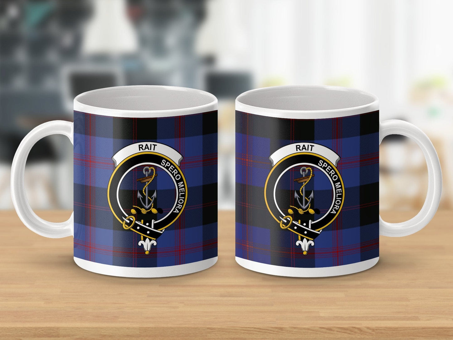 Physical Item Rait Clan Crest Tartan Scottish Mug