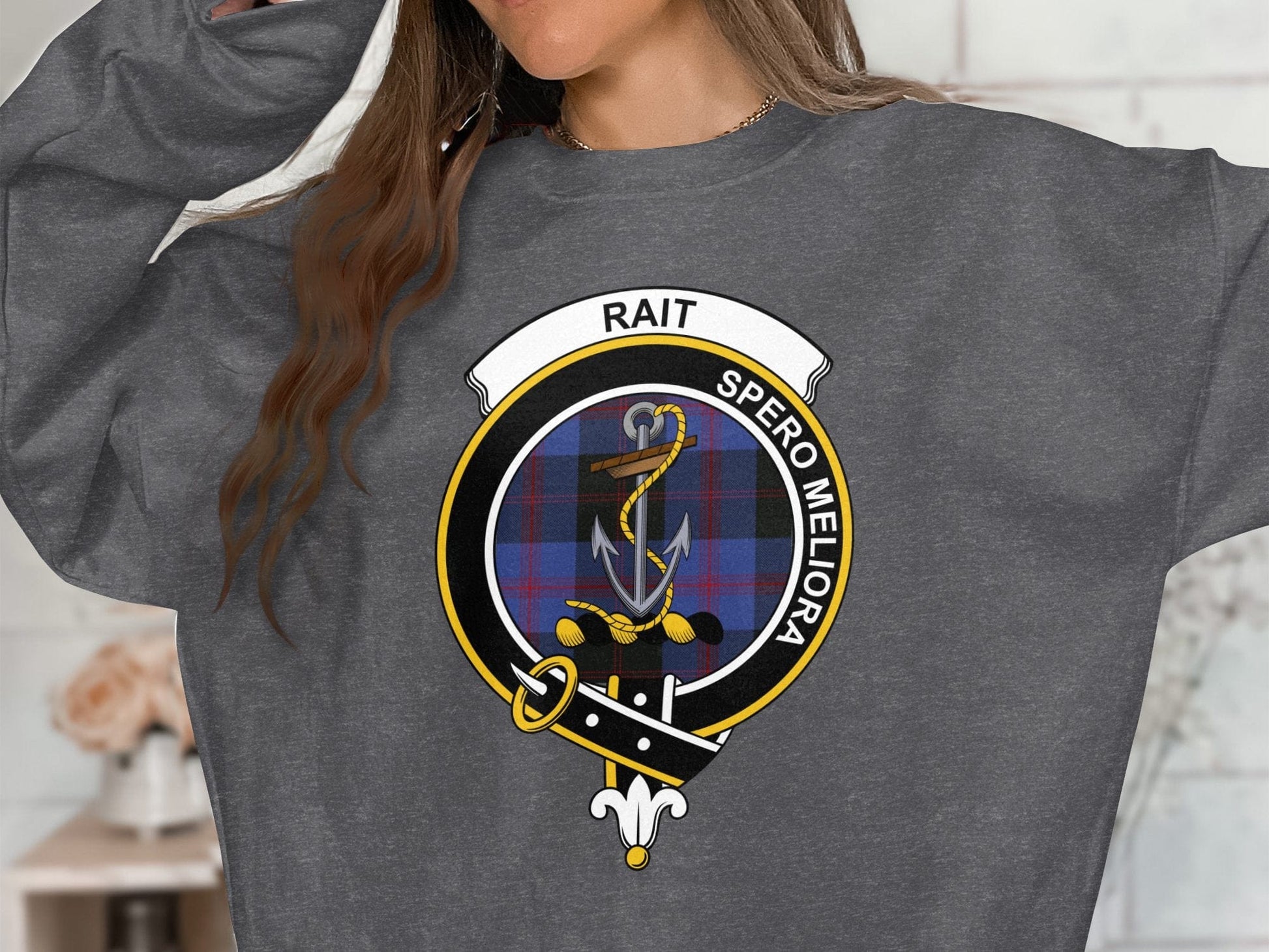 Physical Item RAIT Spero Meliora Scottish Clan Crest long sleeve tee sweatshirt hoodie