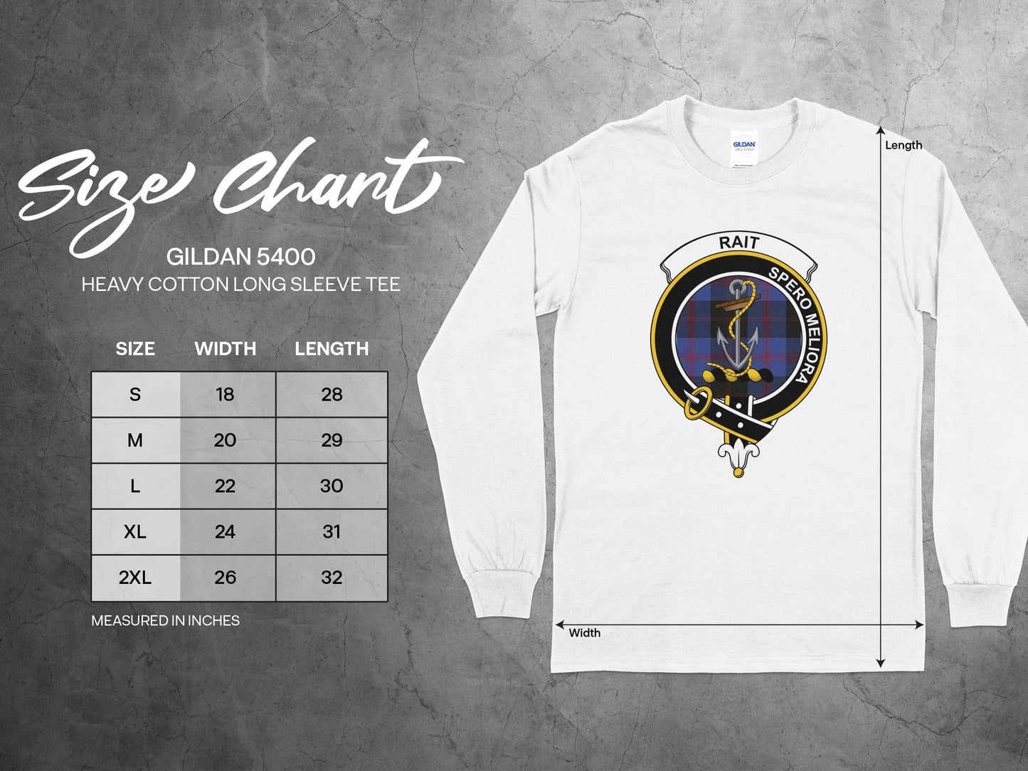 Physical Item RAIT Spero Meliora Scottish Clan Crest long sleeve tee sweatshirt hoodie