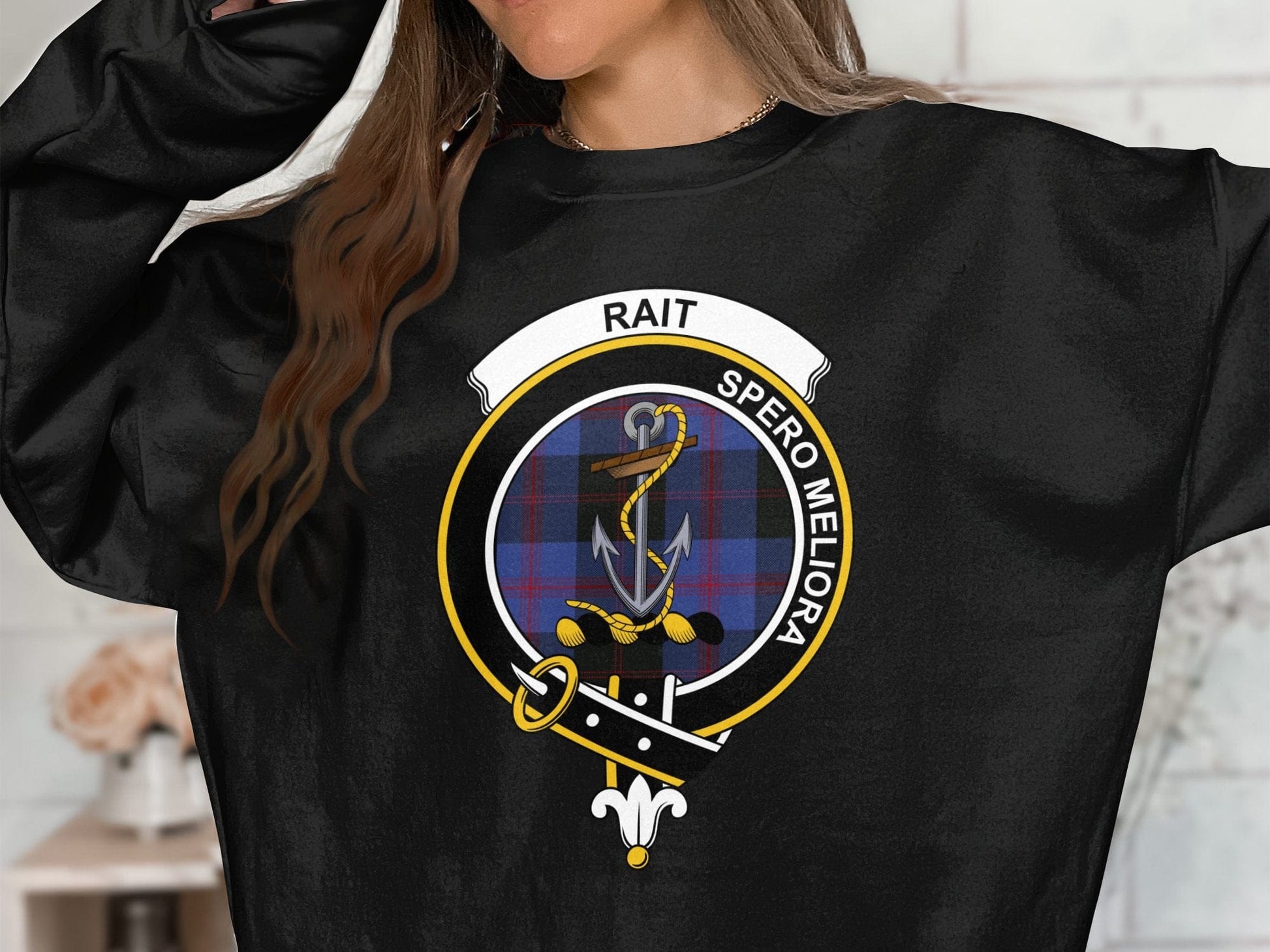 Physical Item RAIT Spero Meliora Scottish Clan Crest long sleeve tee sweatshirt hoodie