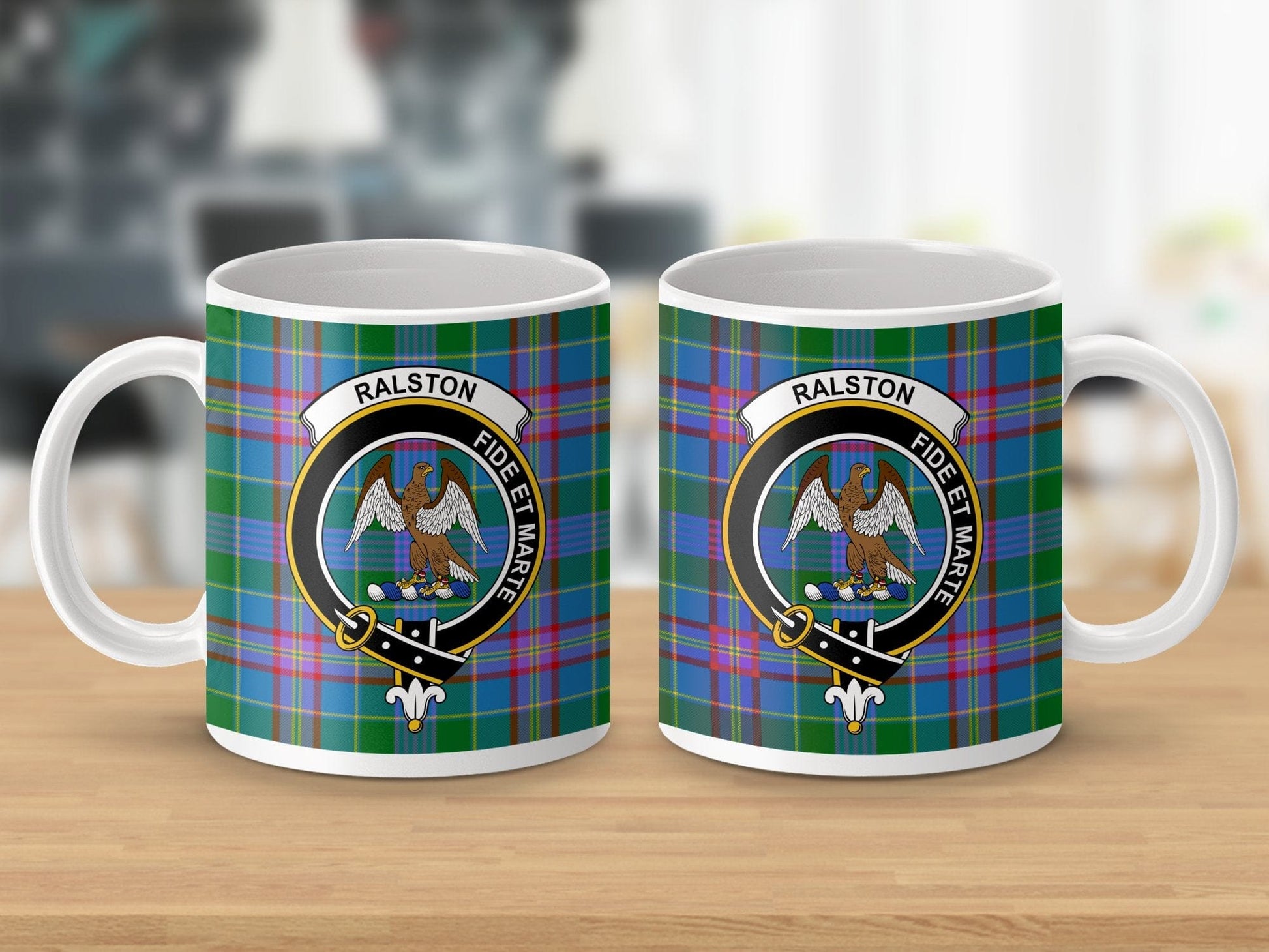 Physical Item Ralston Clan Crest Tartan Scottish Mug