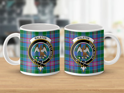 Physical Item Ralston Clan Crest Tartan Scottish Mug