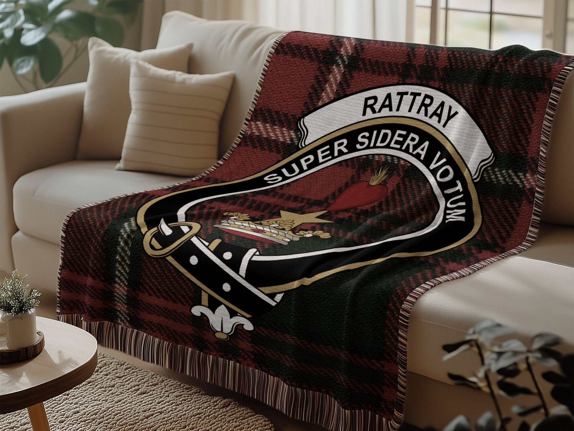 Physical Item Rattray Clan Scottish Tartan Woven Blanket