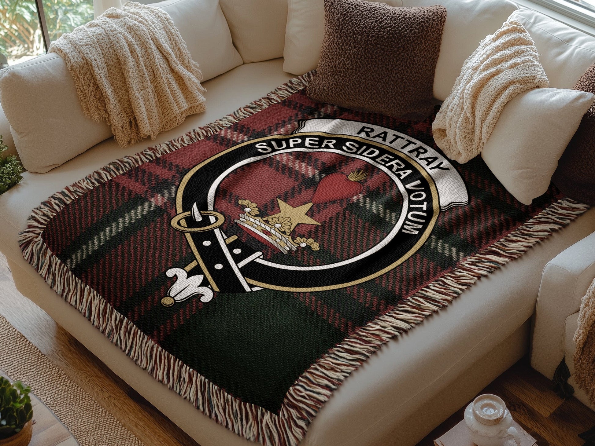 Physical Item Rattray Clan Scottish Tartan Woven Blanket