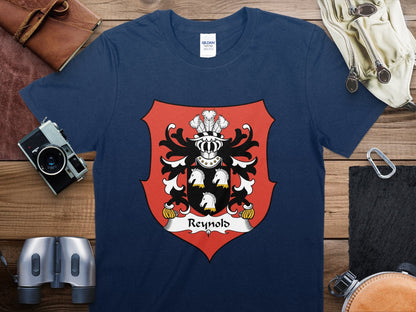 Physical Item Reynold Coat of Arms Family Crest Heritage Emblem T-Shirt