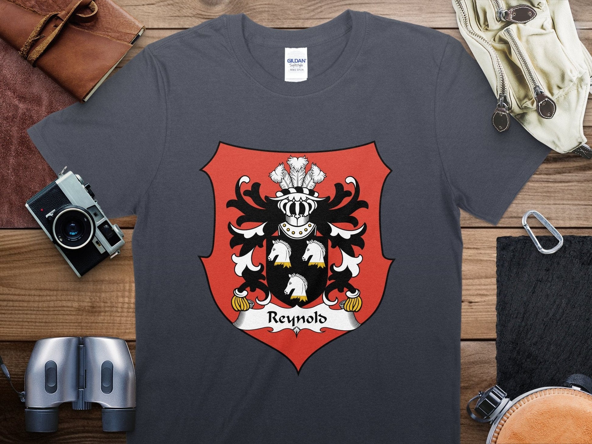 Physical Item Reynold Coat of Arms Family Crest Heritage Emblem T-Shirt