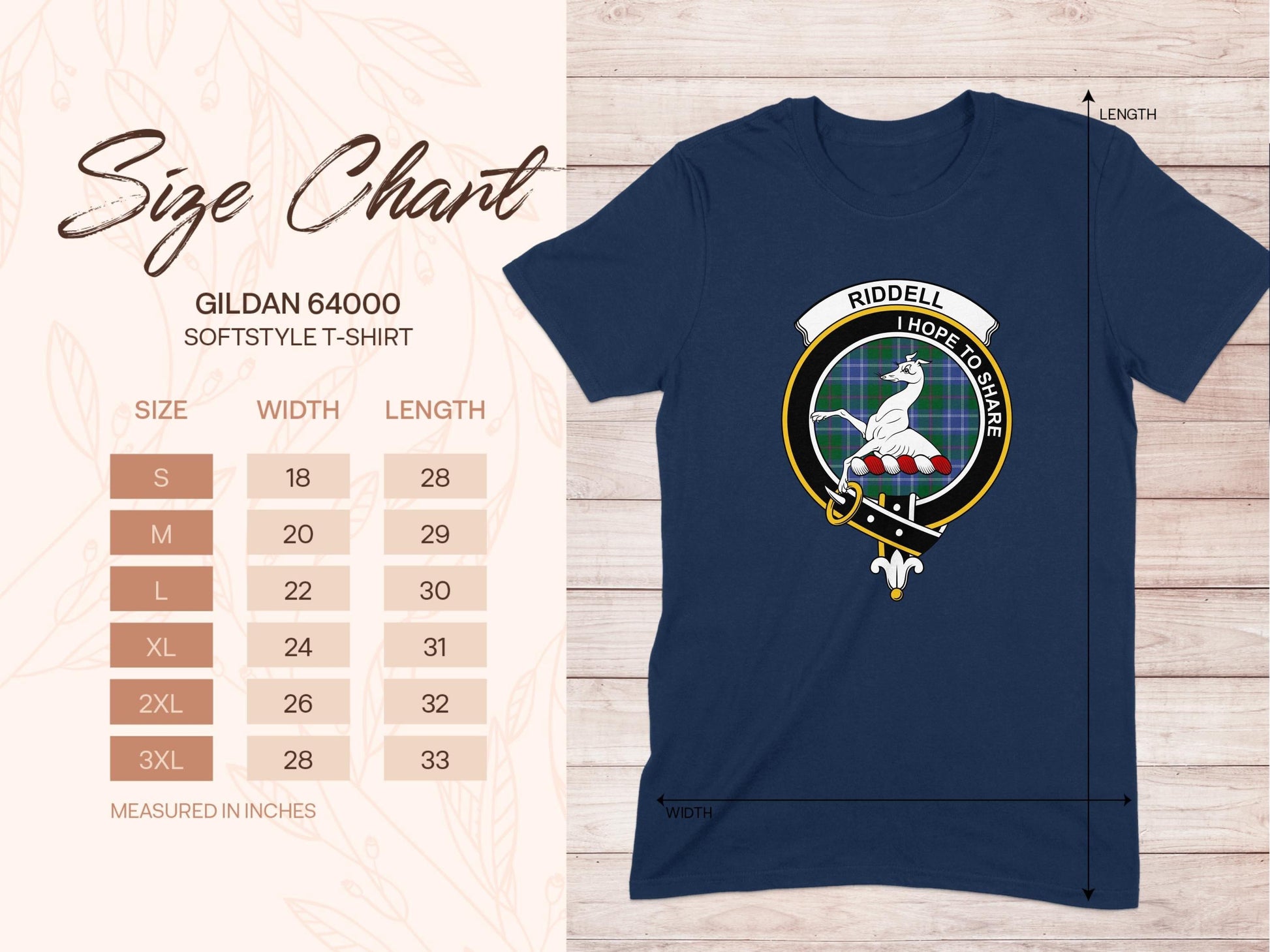 Physical Item Riddell Clan Scottish Tartan Crest T-Shirt