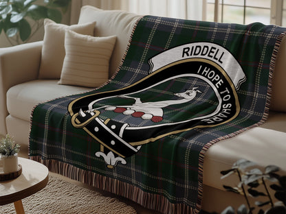 Physical Item Riddell Clan Scottish Tartan Woven Blanket