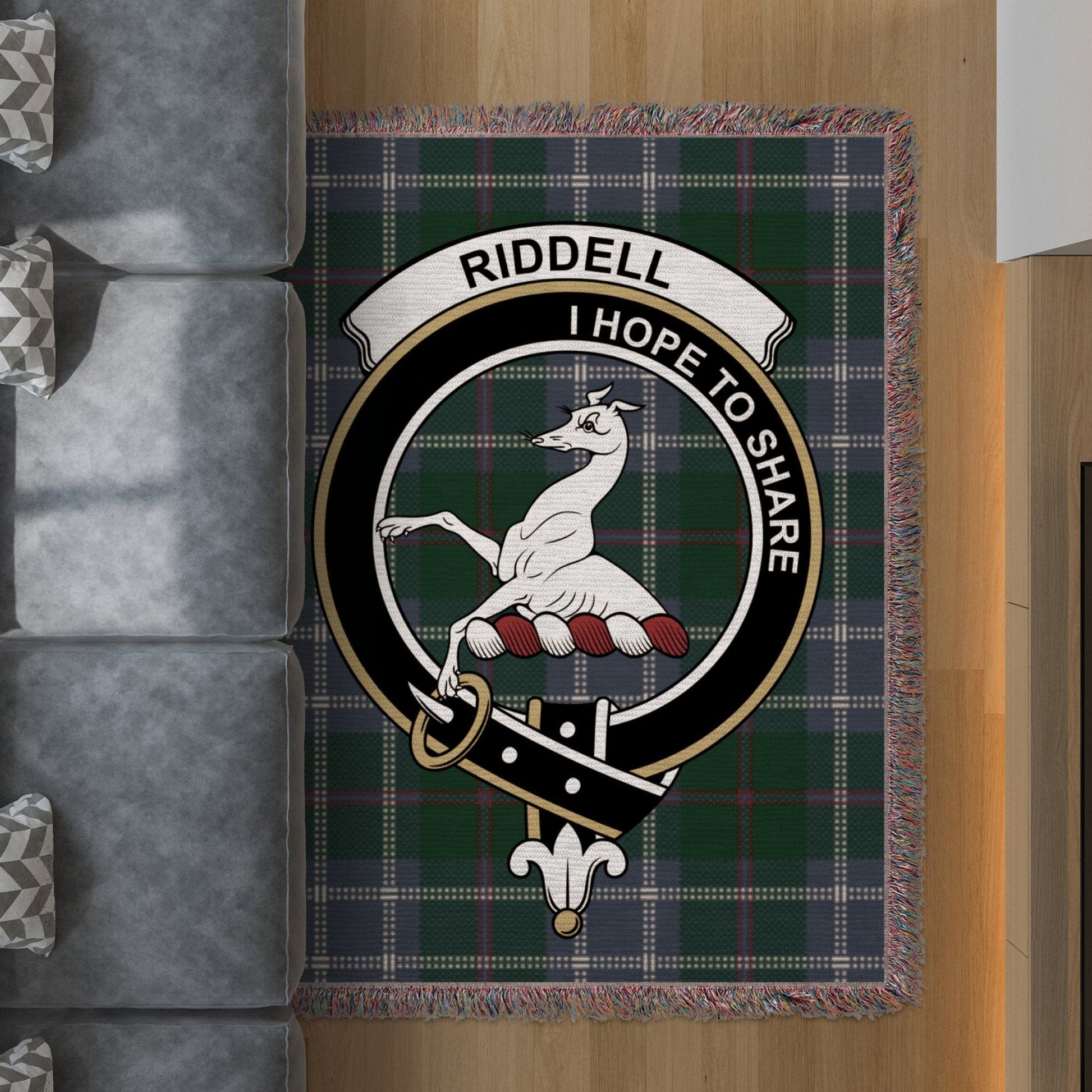 Physical Item Riddell Clan Scottish Tartan Woven Blanket