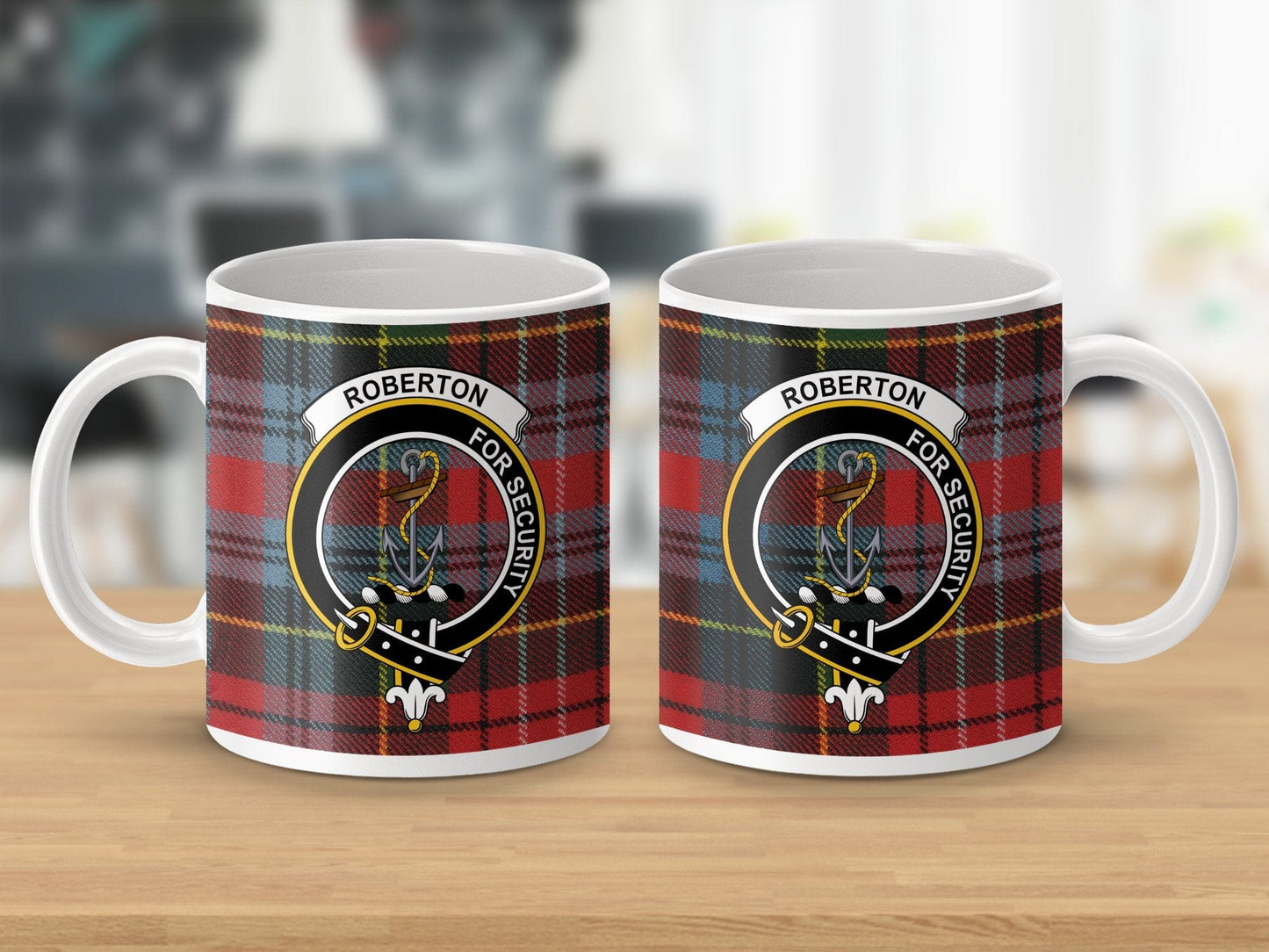 Physical Item Roberton Clan Crest Tartan Scottish Mug