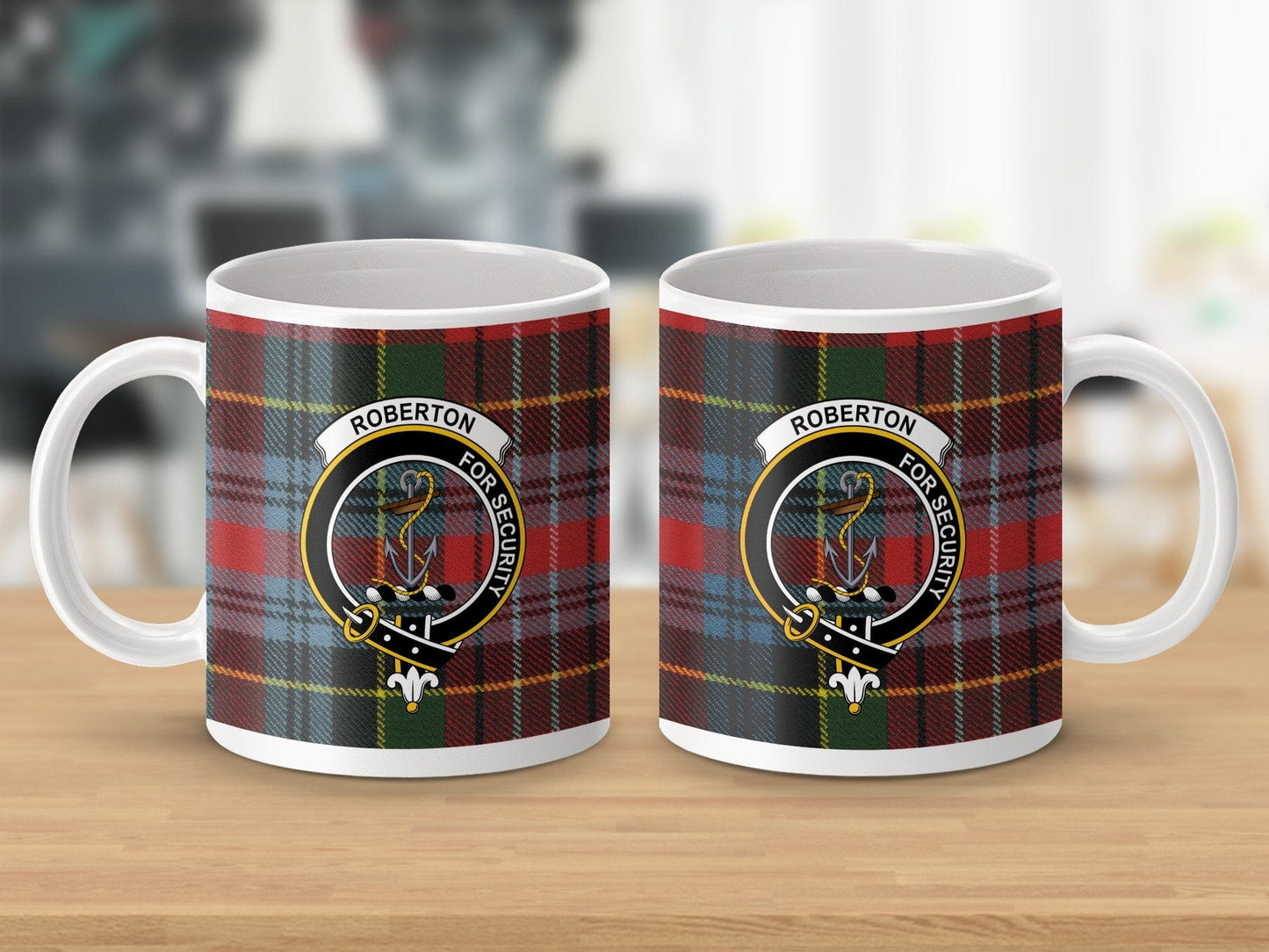 Physical Item Roberton Clan Crest Tartan Scottish Mug