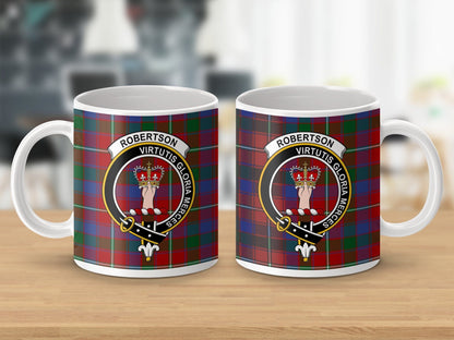 Physical Item Robertson Clan Crest Tartan Scottish Mug