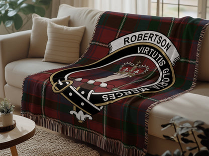 Physical Item Robertson Clan Scottish Tartan Woven Blanket