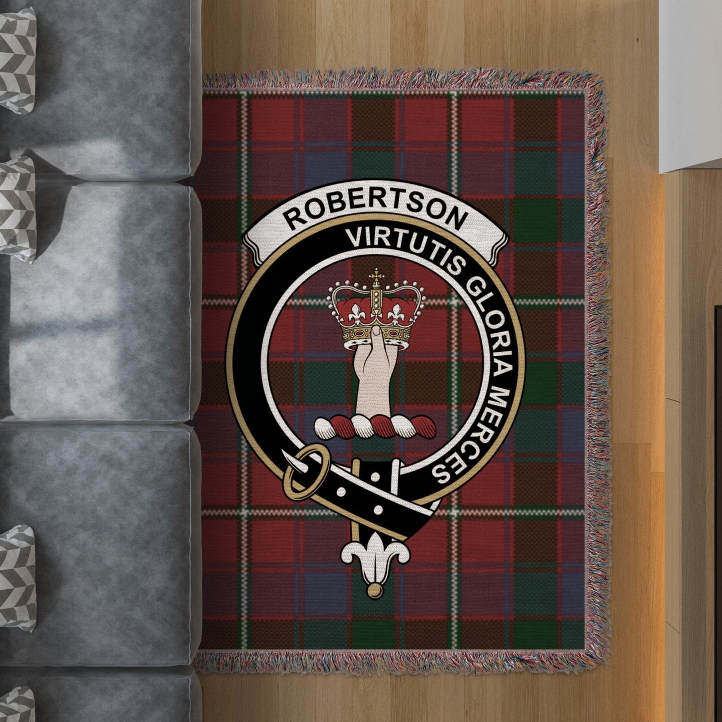 Physical Item Robertson Clan Scottish Tartan Woven Blanket