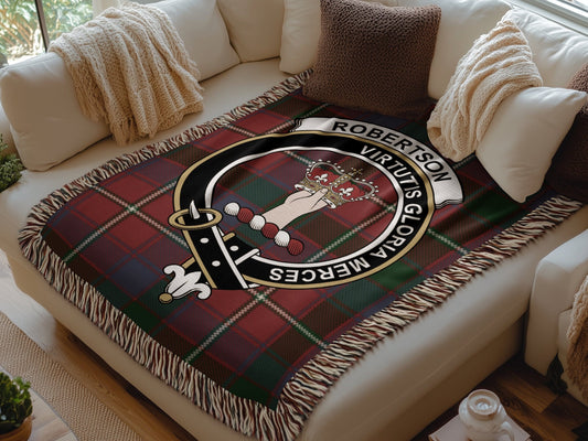 Physical Item Robertson Clan Scottish Tartan Woven Blanket