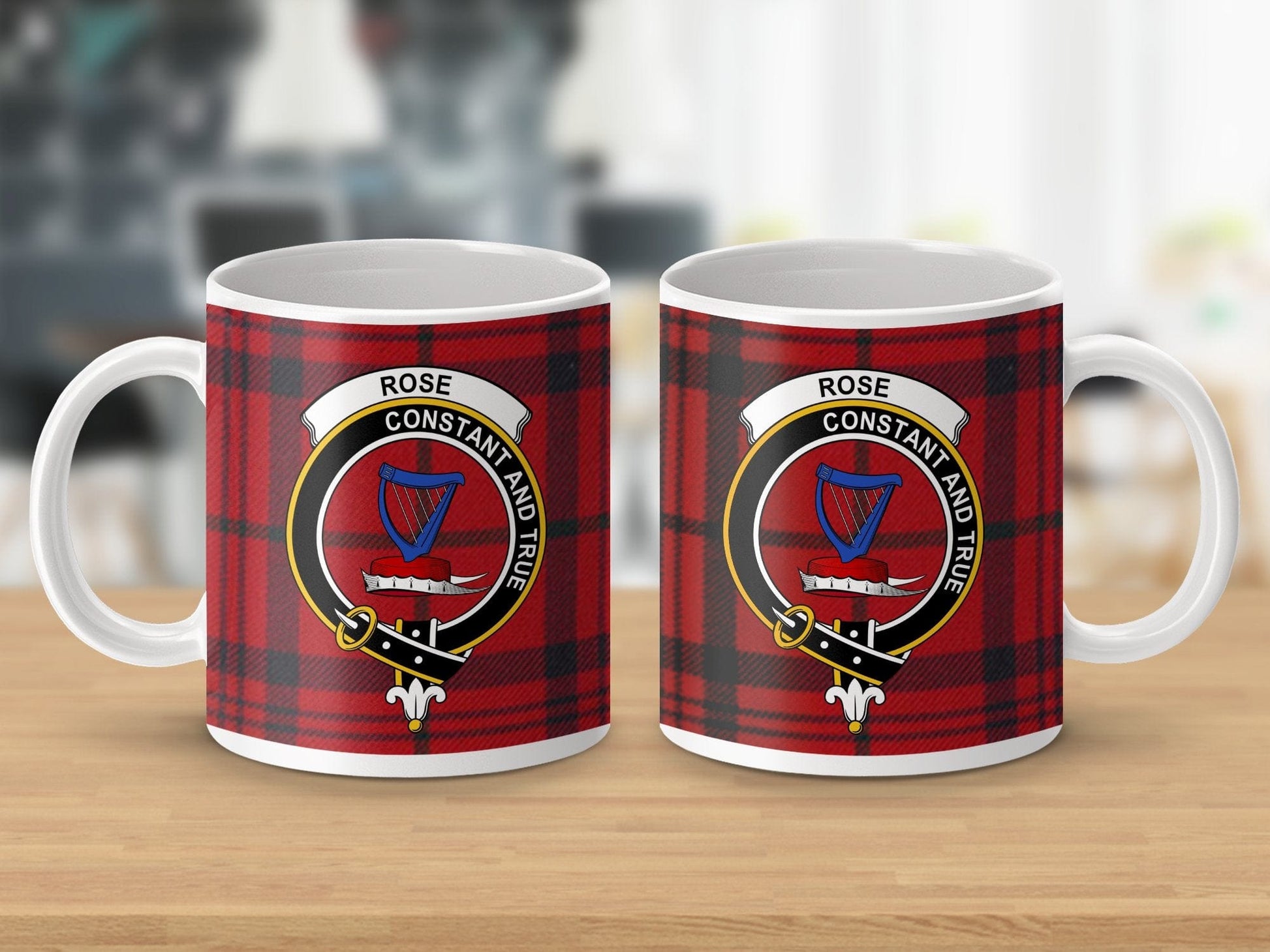 Physical Item Rose Clan Crest Tartan Scottish Mug