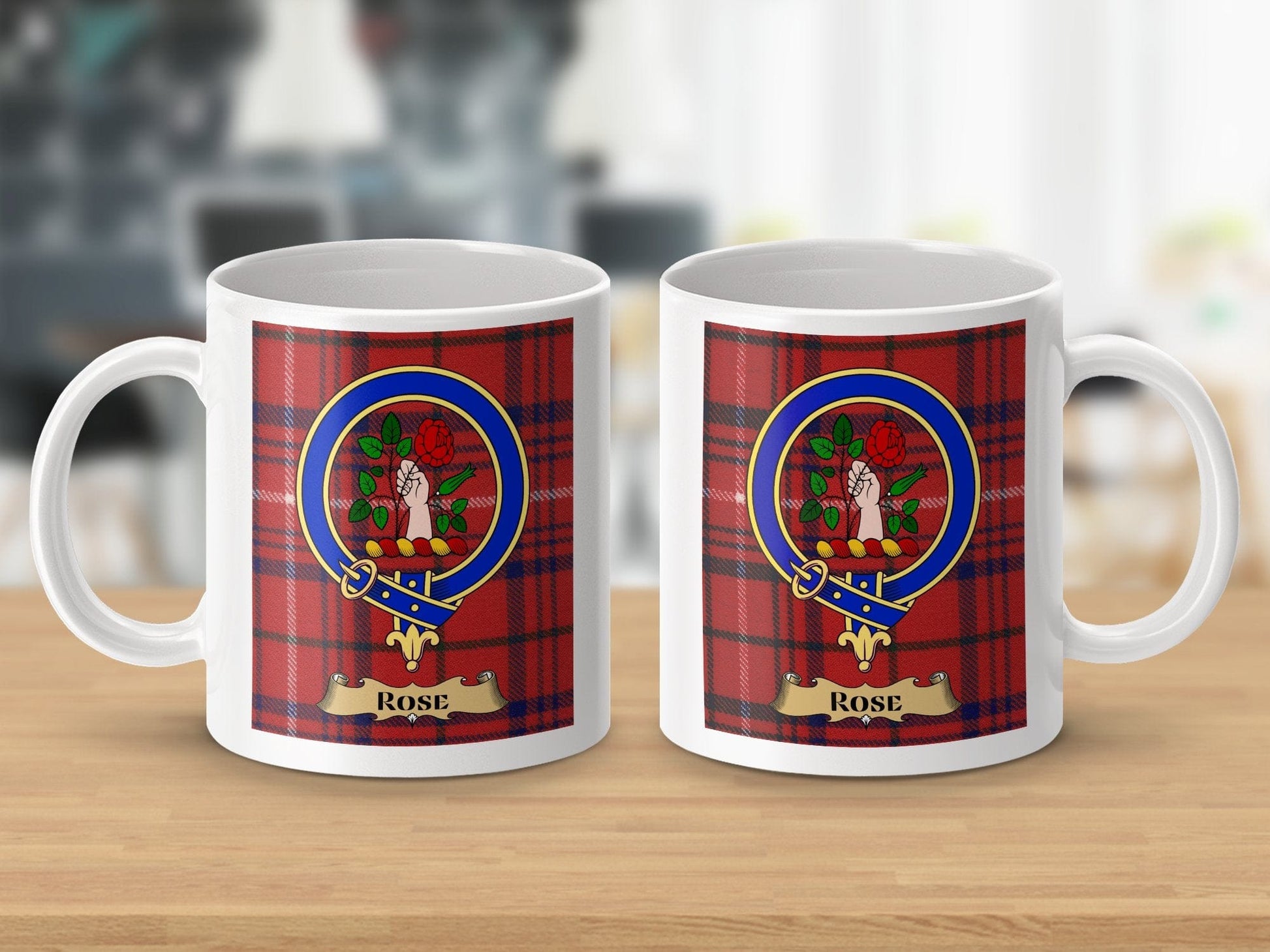 Physical Item Rose Clan Scottish Tartan Crest Mug