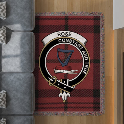 Physical Item Rose Clan Scottish Tartan Woven Blanket