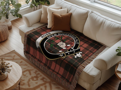 Physical Item Ross Clan Scottish Tartan woven blanket