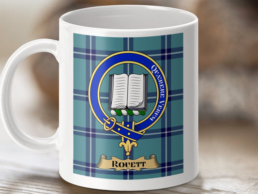 Physical Item Rouett Clan Scottish Tartan Crest Mugs