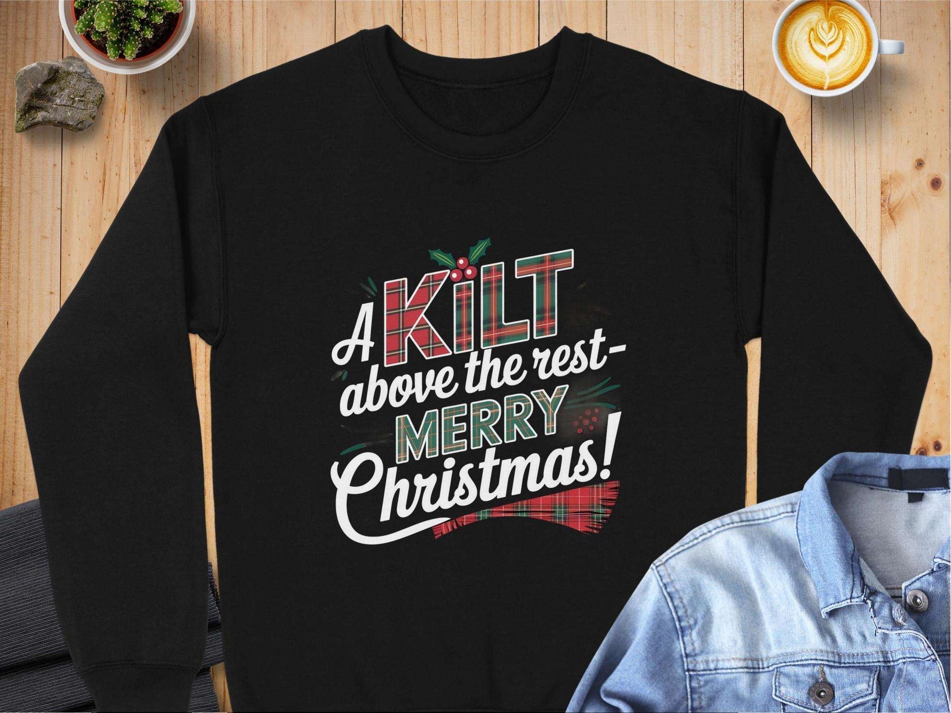 Physical Item S / Black A Kilt Above the Rest Merry Christmas Sweatshirts