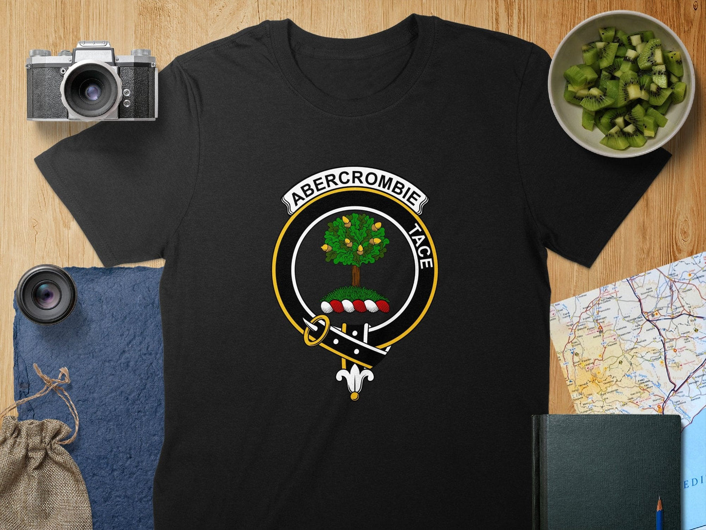 Physical Item S / Black Abercrombie Clan Crest Scottish Unisex T-Shirt