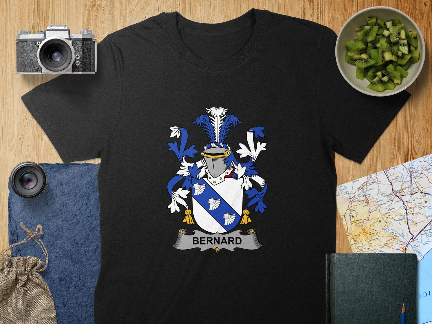 Physical Item S / Black Bernard Surname Irish Heraldry Unisex T-Shirt