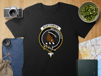 Physical Item S / Black Borthwick Clan Crest Unisex T-Shirt