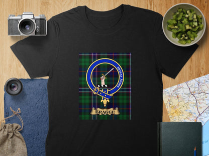 Physical Item S / Black Bragge Clan Scottish Tartan Crest Unisex T-Shirt